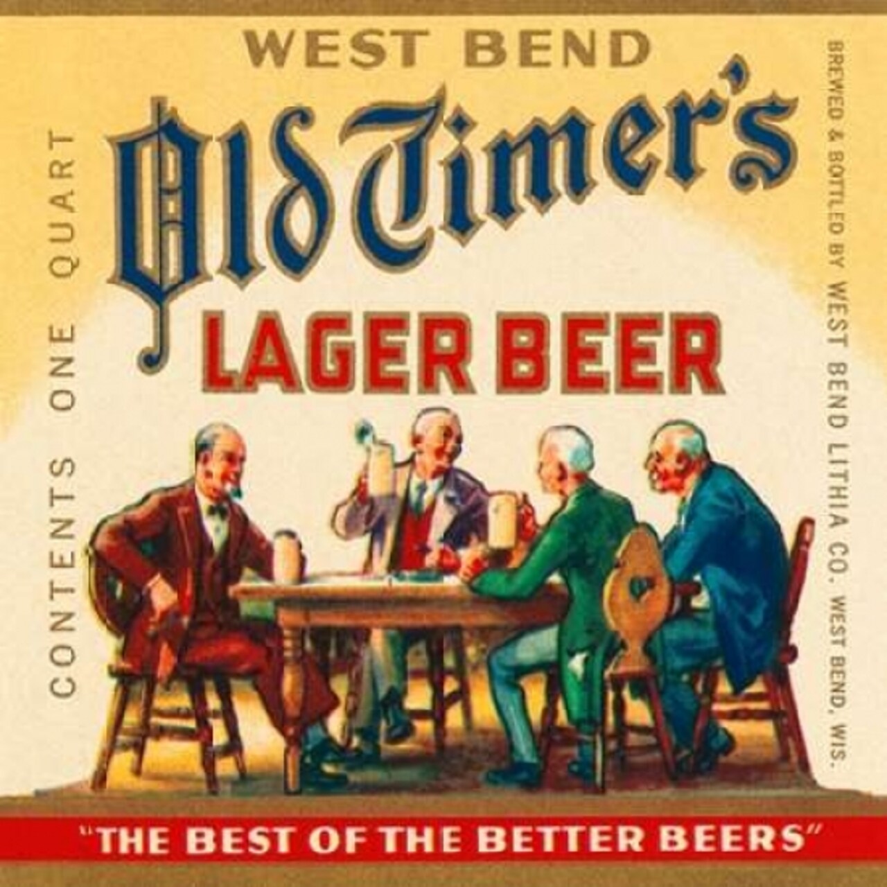West Bend Old Timers Lager Beer Poster Print by Vintage Booze Labels - Item # VARPDX376175